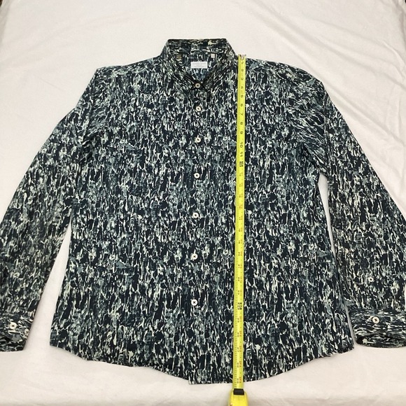 7 Diamonds Men's Long Sleeve Breathable Button-Up Blue/Green Shirt Size Large - Picture 3 of 8